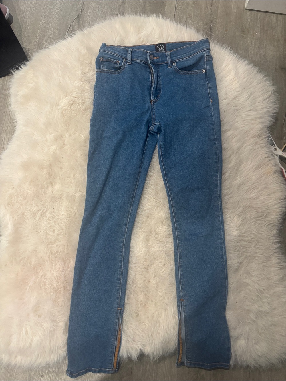 BDG Blue Skinny Jeans with Ankle Zips